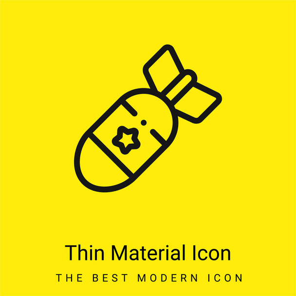 Atomic Bomb minimal bright yellow material icon - Vector, Image
