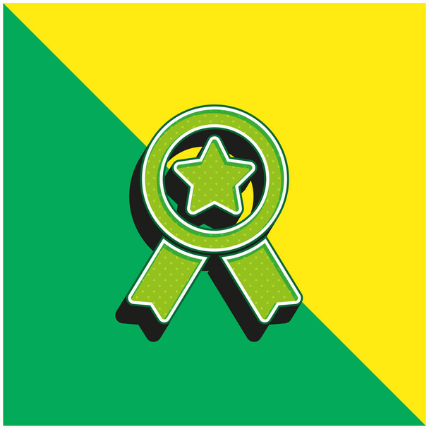 Nagroda Zielone i żółte nowoczesne logo wektora 3D - Wektor, obraz