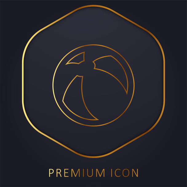 Strand Ball arany vonal prémium logó vagy ikon - Vektor, kép