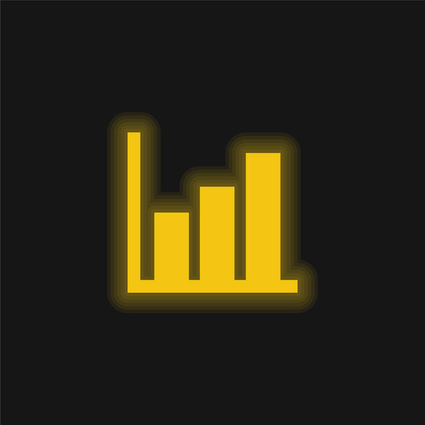 Bars Graphic yellow glowing neon icon - Vector, Image