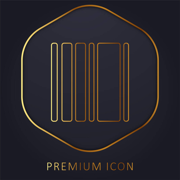 Barcode Square Variant golden line premium logo or icon - Vector, Image