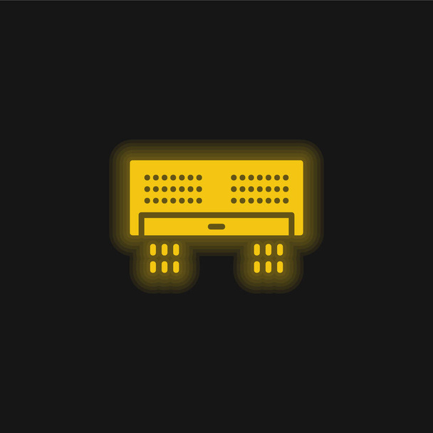 エアコン黄色のネオンアイコン - ベクター画像