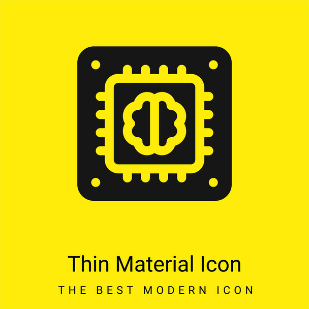 Intelligence artificielle minimaliste jaune vif icône matérielle - Vecteur, image