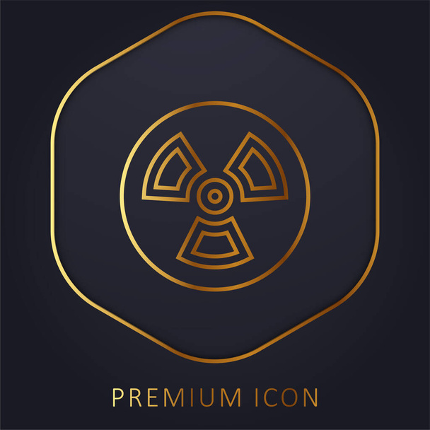 Logo o icono premium de la línea de oro Biohazard - Vector, Imagen