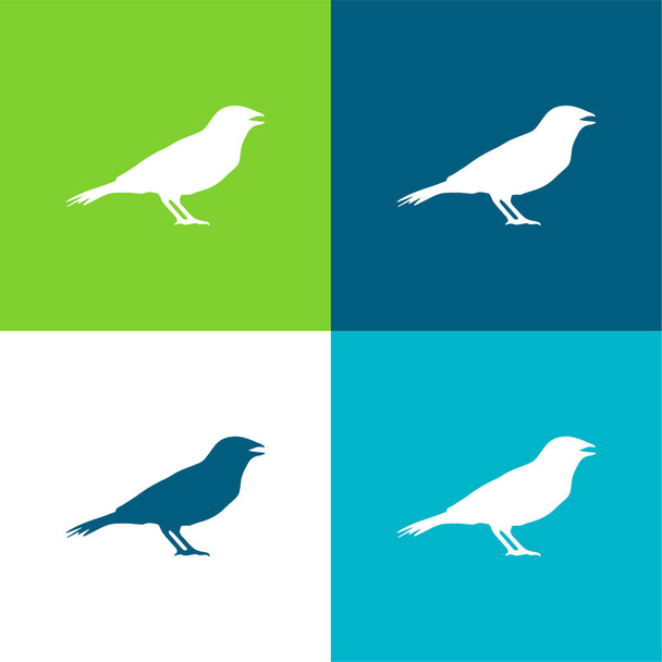 Anis Bird Shape Flat four color minimal icon set - Vector, Image