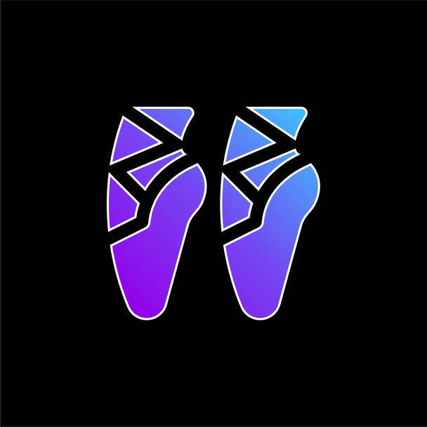 Scarpe da balletto blu gradiente icona vettoriale - Vettoriali, immagini