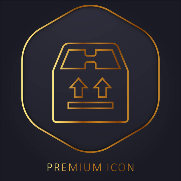 Box gouden lijn premium logo of pictogram - Vector, afbeelding