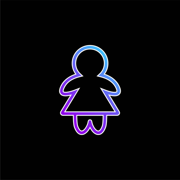 Baby Girl obrys modrý gradient vektor ikona - Vektor, obrázek
