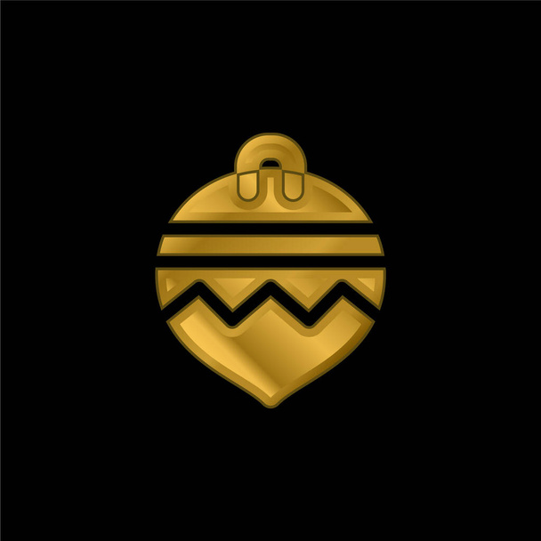 Bola chapado en oro icono metálico o logo vector - Vector, imagen