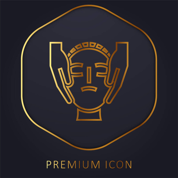 Beauty Treatment Золотая линия премиум логотип или икона - Вектор,изображение