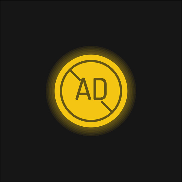 Blocco giallo brillante icona al neon - Vettoriali, immagini