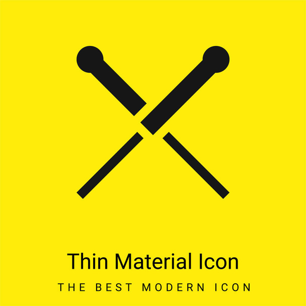 Acupuntura icono de material amarillo brillante mínimo - Vector, Imagen