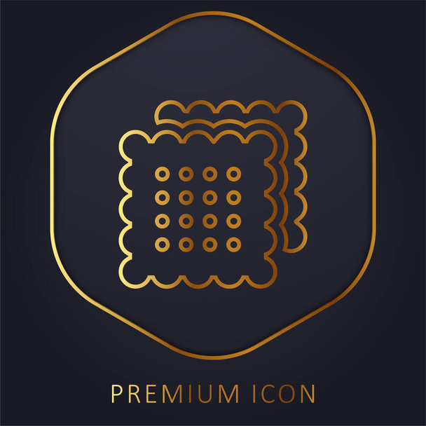 Logo premium de línea dorada de galletas o icono - Vector, imagen