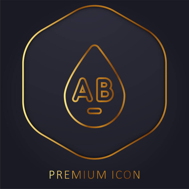 Tipo de sangre línea de oro logotipo premium o icono - Vector, imagen