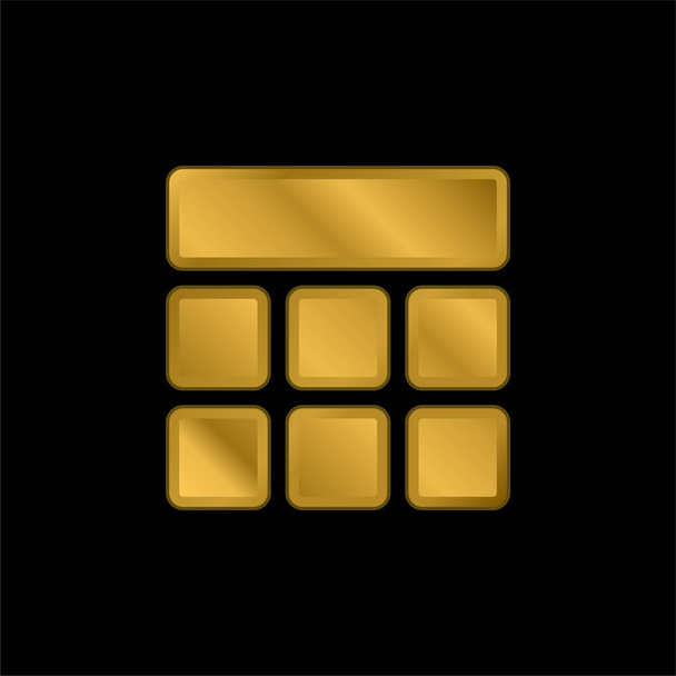 Blocchi oro placcato icona metallica o logo vettore - Vettoriali, immagini
