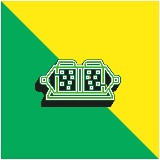 Brake Pad Green і жовтий сучасний 3d векторний логотип ікони - Вектор, зображення