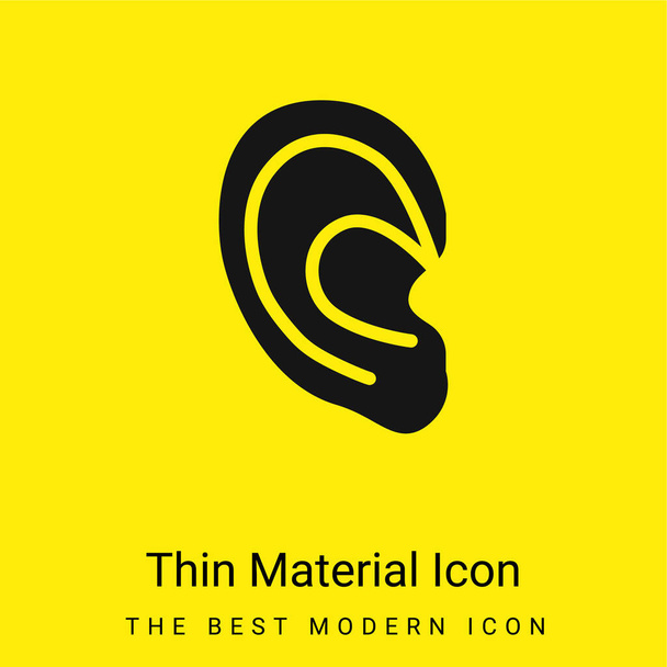 Big Ear minimale helder geel materiaal icoon - Vector, afbeelding