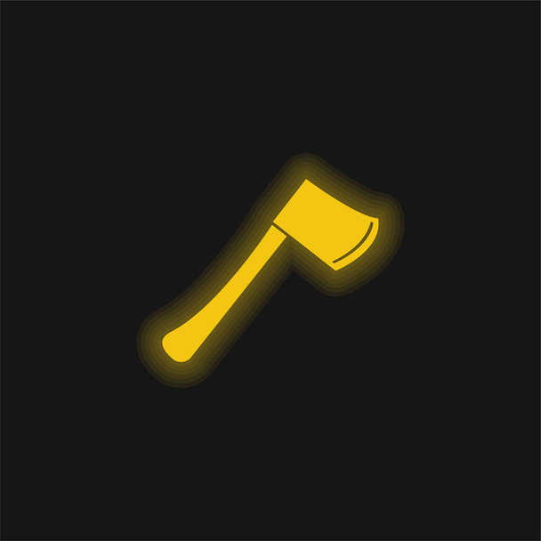 Сокира жовта сяюча неонова ікона
 - Вектор, зображення