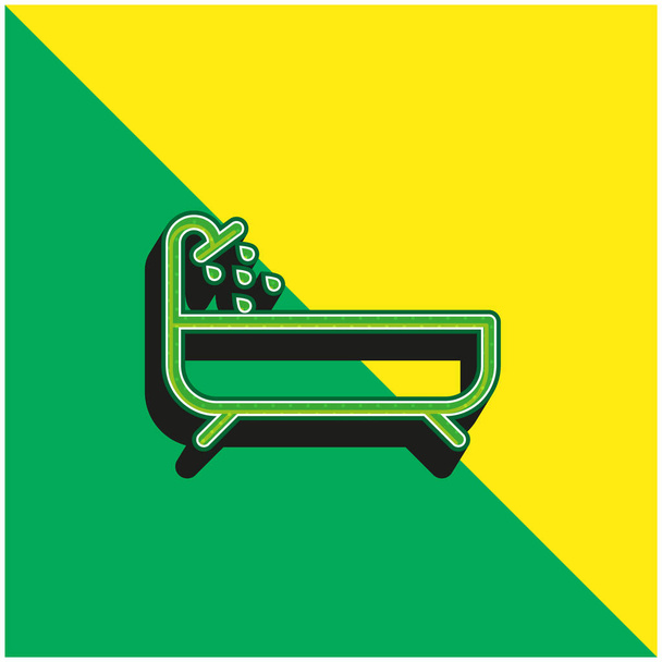 Bañera verde y amarillo moderno vector 3d icono del logotipo - Vector, Imagen