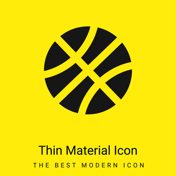 Pallone da baseball icona minimale materiale giallo brillante - Vettoriali, immagini