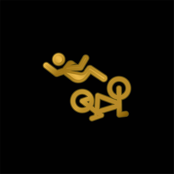 Accident gold plated metalic icon or logo vector - Vector, Image