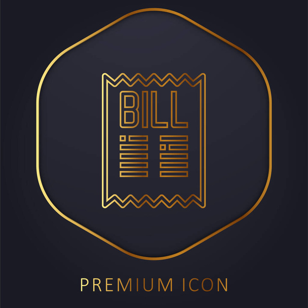 Bill χρυσό λογότυπο γραμμή πριμοδότηση ή εικονίδιο - Διάνυσμα, εικόνα
