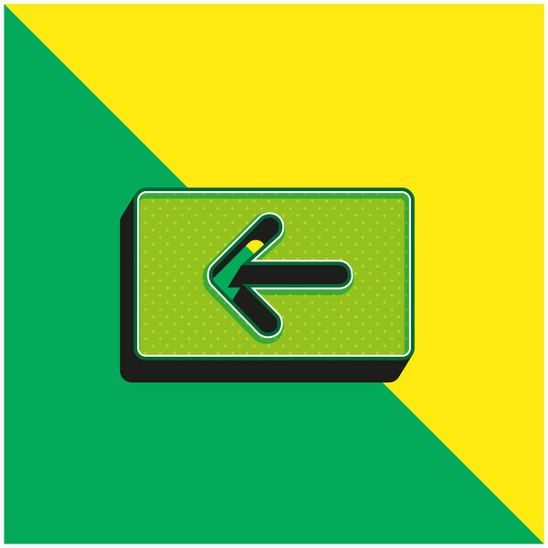 Backspace Key Green and yellow modern 3d vector icon logo - Vector, Image