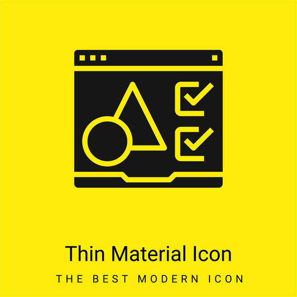 Breve mínimo ícone material amarelo brilhante - Vetor, Imagem