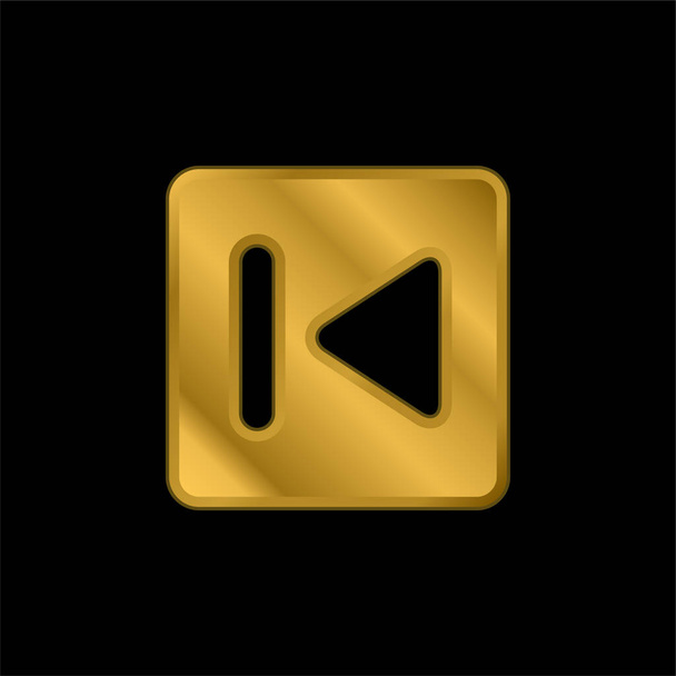 Botão traseiro banhado a ouro ícone metálico ou vetor logotipo - Vetor, Imagem