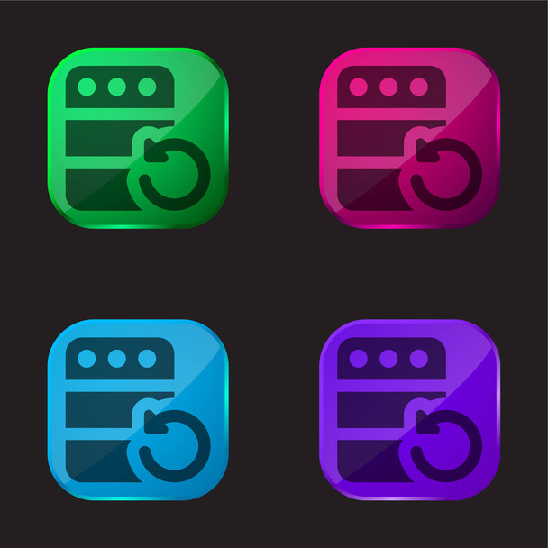 Резервне копіювання чотирьох кольорів піктограми скляної кнопки
 - Вектор, зображення