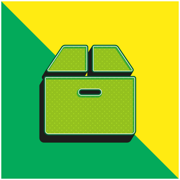 Box Groen en geel modern 3D vector icoon logo - Vector, afbeelding