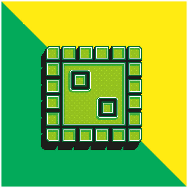 Настольная игра Зеленый и желтый современный 3d логотип иконки вектора - Вектор,изображение