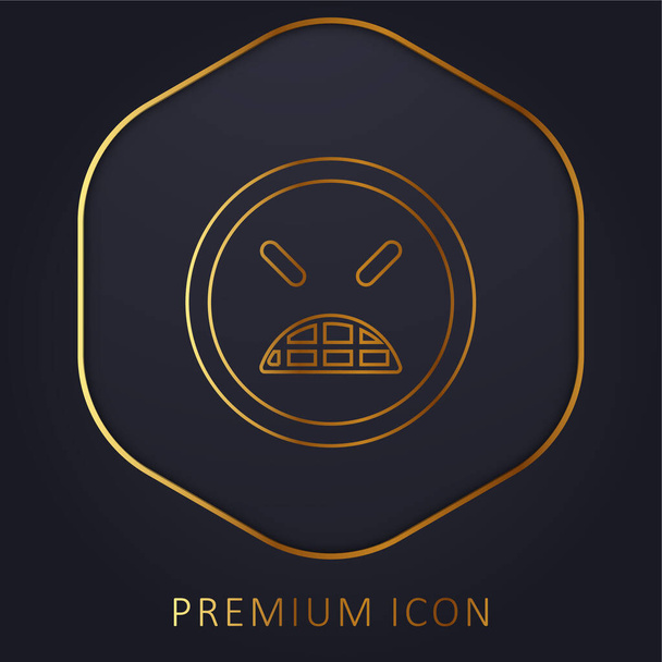 Boze Emoticon Square Face met gesloten ogen gouden lijn premium logo of pictogram - Vector, afbeelding