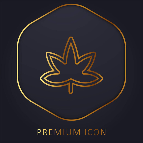 Big Mapple Leaf linha dourada logotipo premium ou ícone - Vetor, Imagem