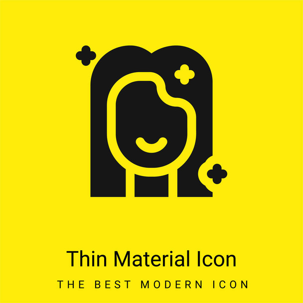 Schoonheid minimaal helder geel materiaal icoon - Vector, afbeelding