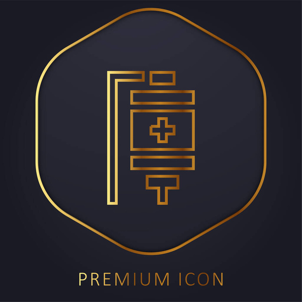 Bolso de sangre línea de oro logotipo premium o icono - Vector, imagen
