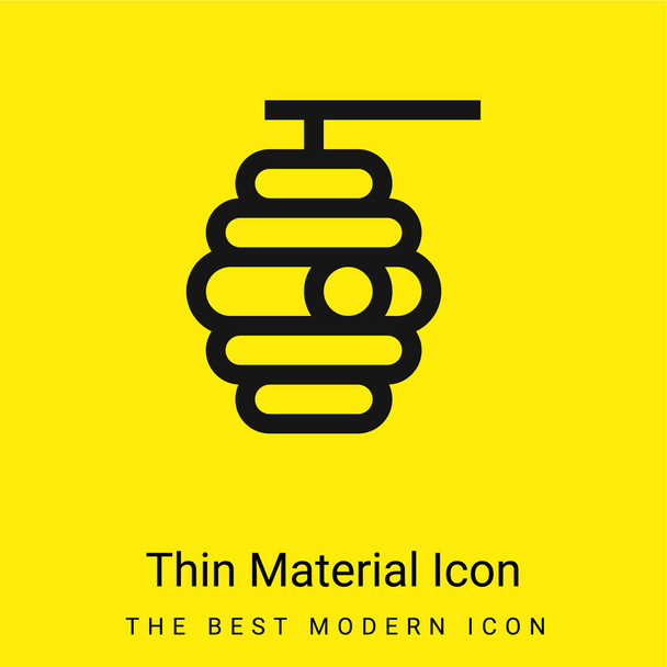 Bijen minimaal helder geel materiaal icoon - Vector, afbeelding