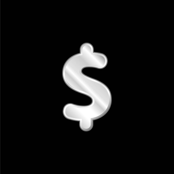 Money postříbřená kovová ikona - Vektor, obrázek