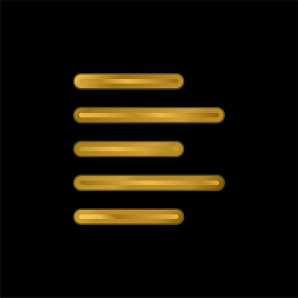 Alinear chapado en oro icono metálico o vector de logotipo - Vector, Imagen