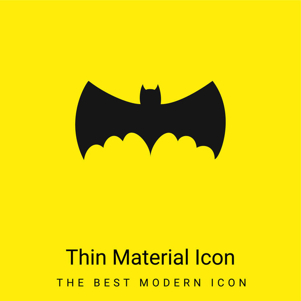 Pipistrello con grandi ali Silhouette icona minimale materiale giallo brillante - Vettoriali, immagini