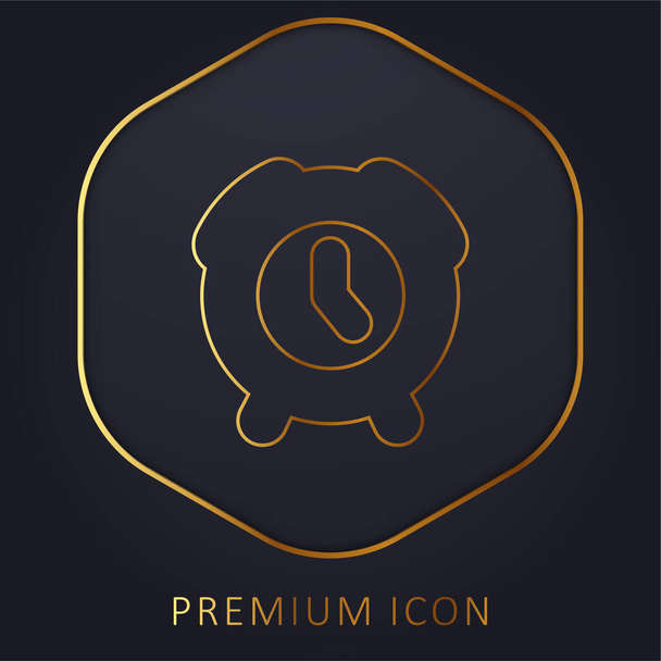Alarm Hodiny zlatá čára prémie logo nebo ikona - Vektor, obrázek