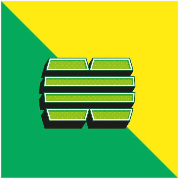 Βαρέλια Πράσινο και κίτρινο σύγχρονο 3d διάνυσμα εικονίδιο λογότυπο - Διάνυσμα, εικόνα