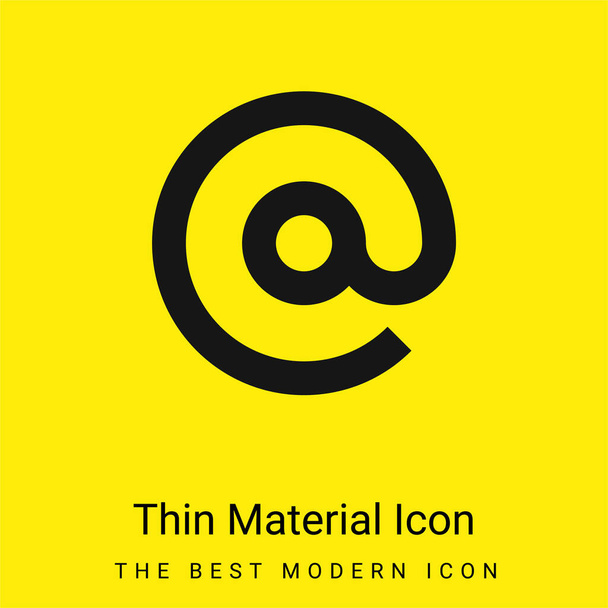 Arroba minimal bright yellow material icon - Vector, Image