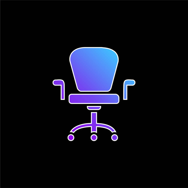 Armchair With Wheels Of Studio Furniture blue gradient vector icon - Vector, Image