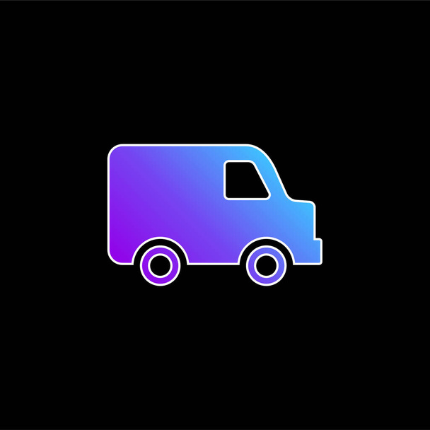 Fekete Szállítás Kis teherautó Oldalnézet kék gradiens vektor ikon - Vektor, kép