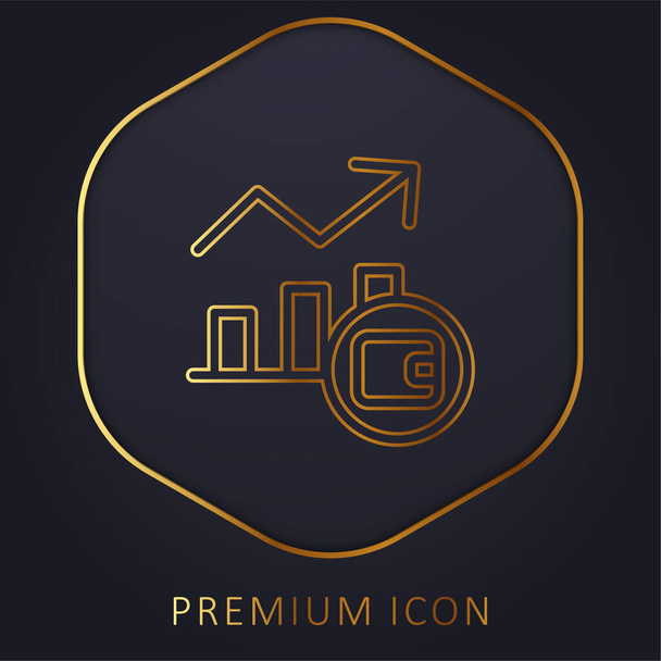 Аналітика логотип або значок преміум-класу золотої лінії
 - Вектор, зображення