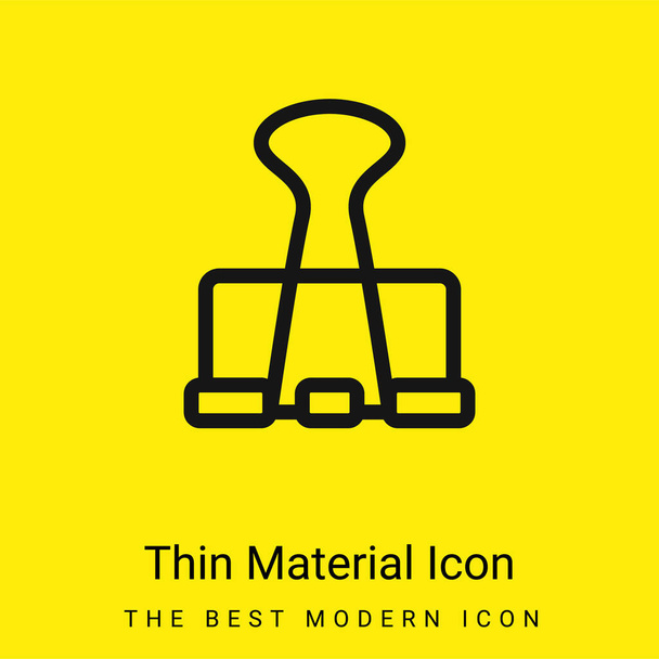Big Clip minimal bright yellow material icon - Vector, Image