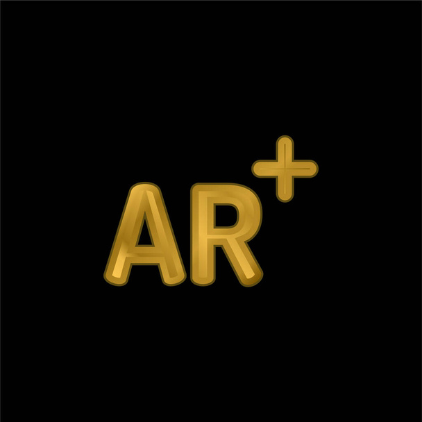 Realidade aumentada banhado a ouro ícone metálico ou vetor logotipo - Vetor, Imagem
