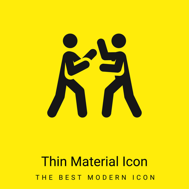 Boxing minimal bright yellow material icon - Vector, Image