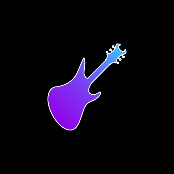 Μπάσο κιθάρα μαύρο σιλουέτα μπλε κλίση διάνυσμα εικονίδιο - Διάνυσμα, εικόνα